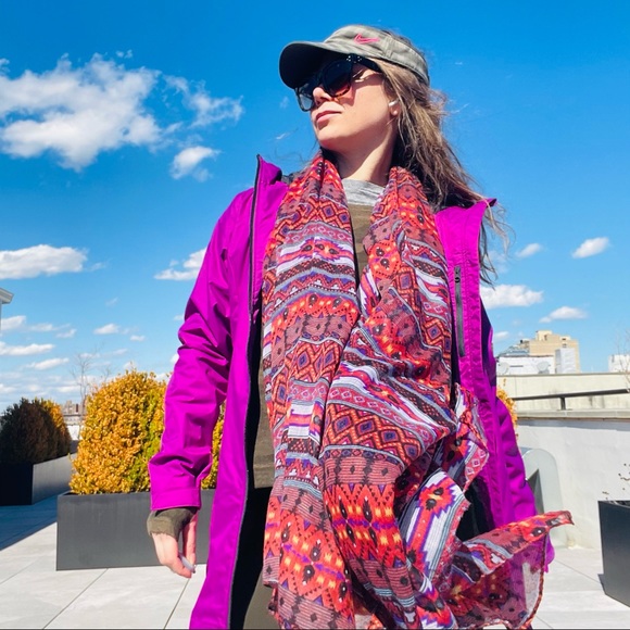 Anthro Tribal Western Hippi Patchwork Pattern Blanket Scarf - Picture 2 of 16